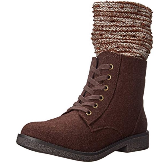 Texas Brown Knit Sweater Hood Combat Moto Boots - Picture 10 of 12